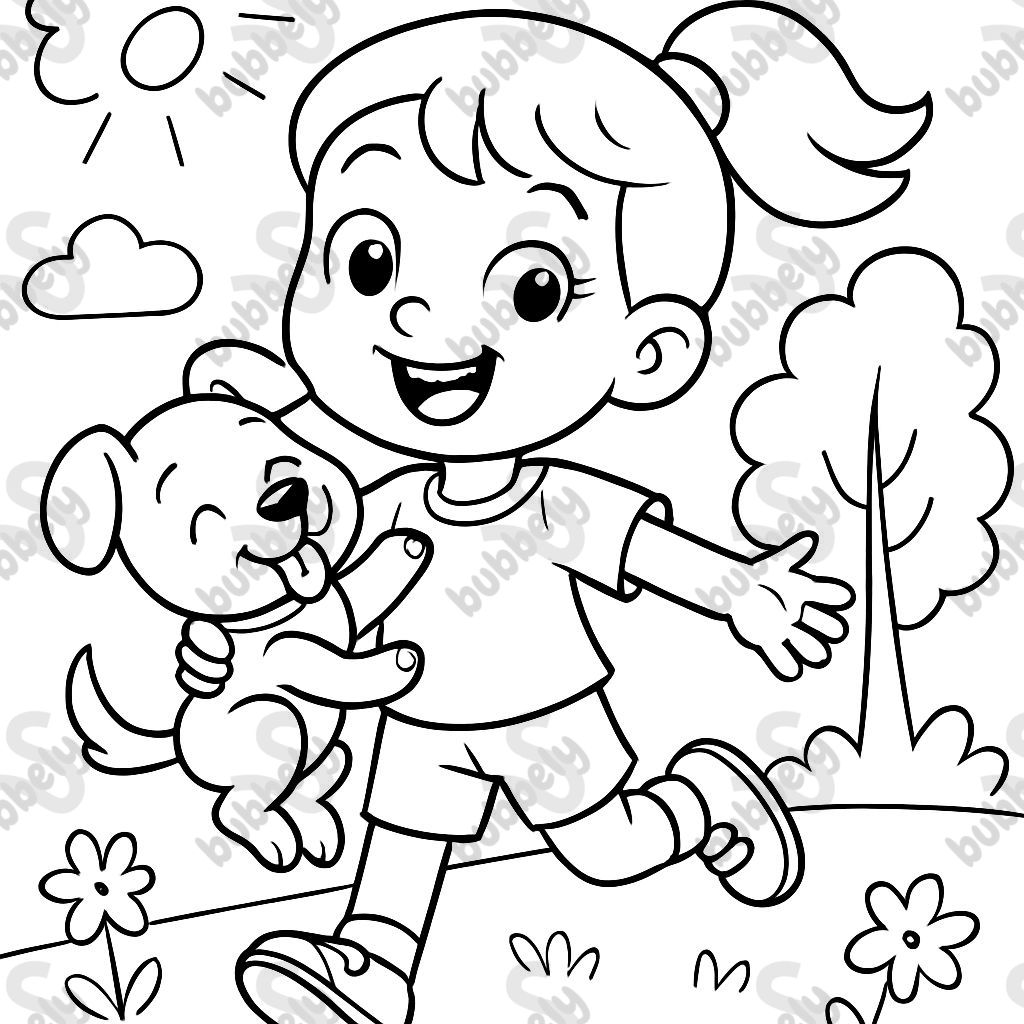 Girl with puppy Girl with puppy