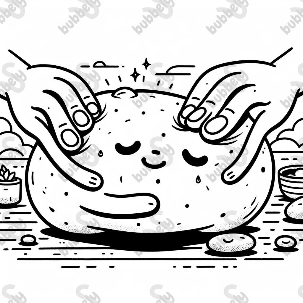 Une pomme de terre reçoit un massage Une pomme de terre reçoit un massage