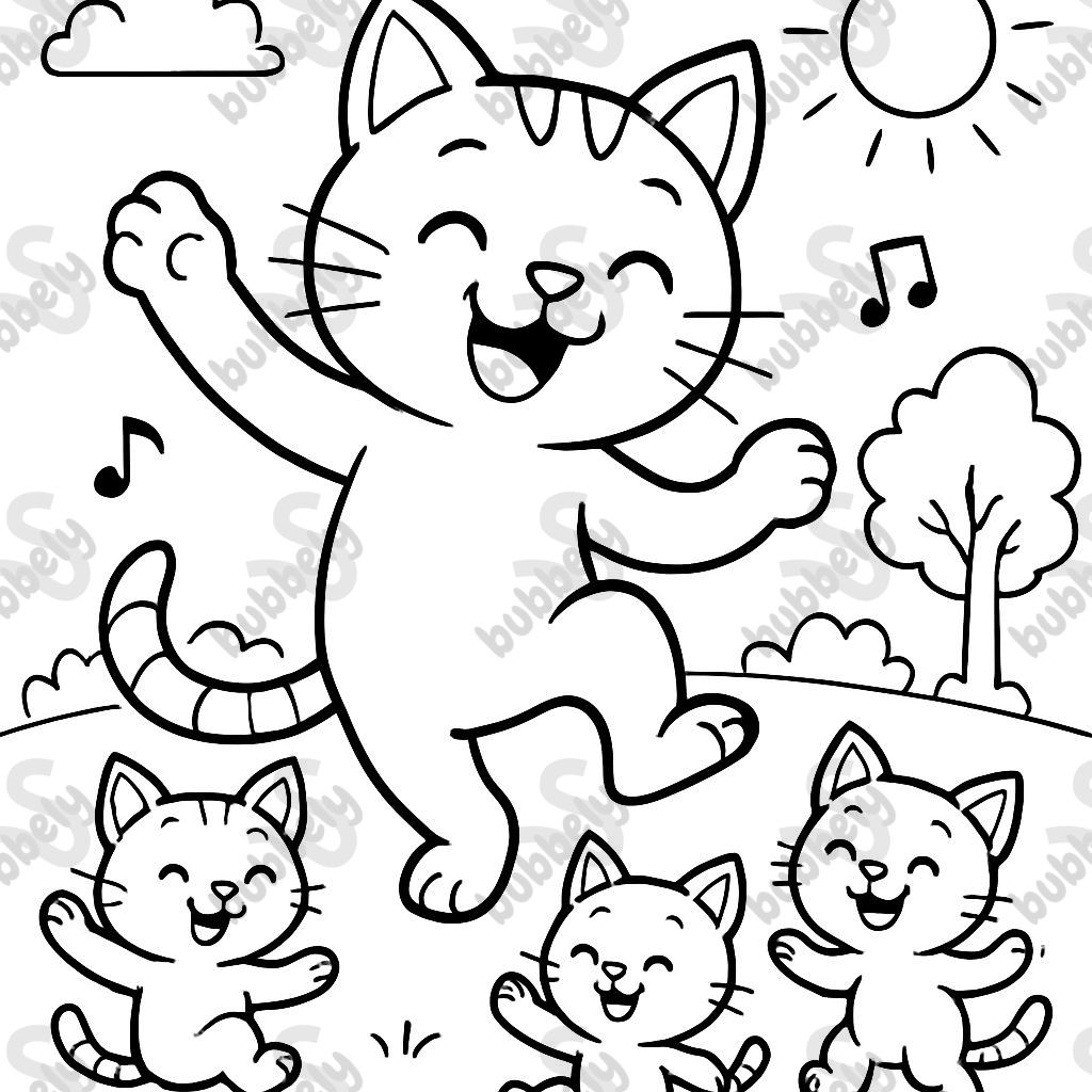 Dancing cat with babies Dancing cat with babies