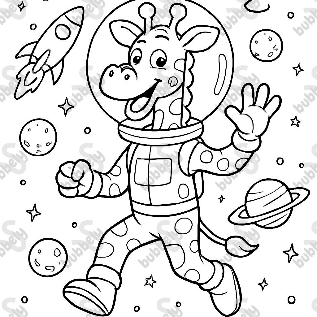 eine Weltraumgiraffe eine Weltraumgiraffe