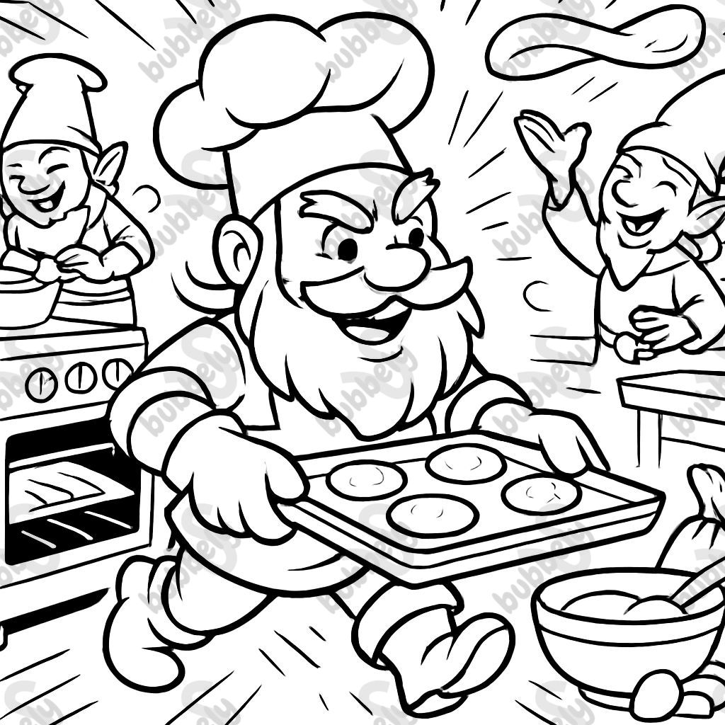 des gnomes cuisinant des gâteaux des gnomes cuisinant des gâteaux