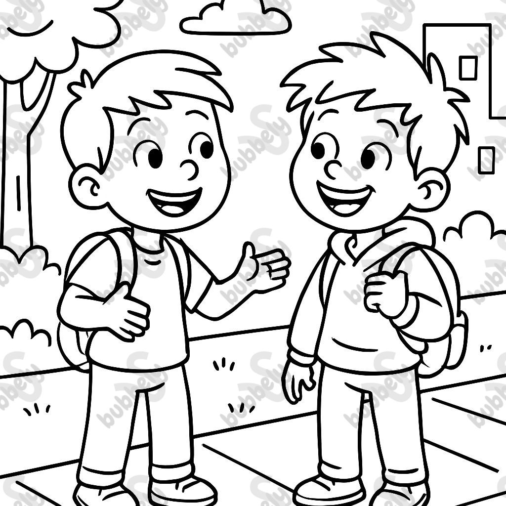 Dos jóvenes chicos de secundaria hablando sobre la vida. Dos jóvenes chicos de secundaria hablando sobre la vida.