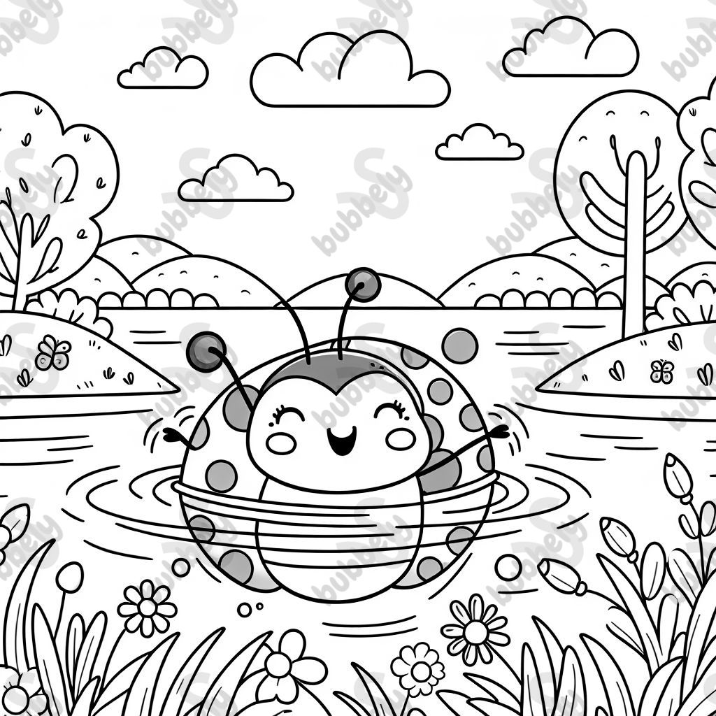 une coccinelle nageant dans un lac une coccinelle nageant dans un lac