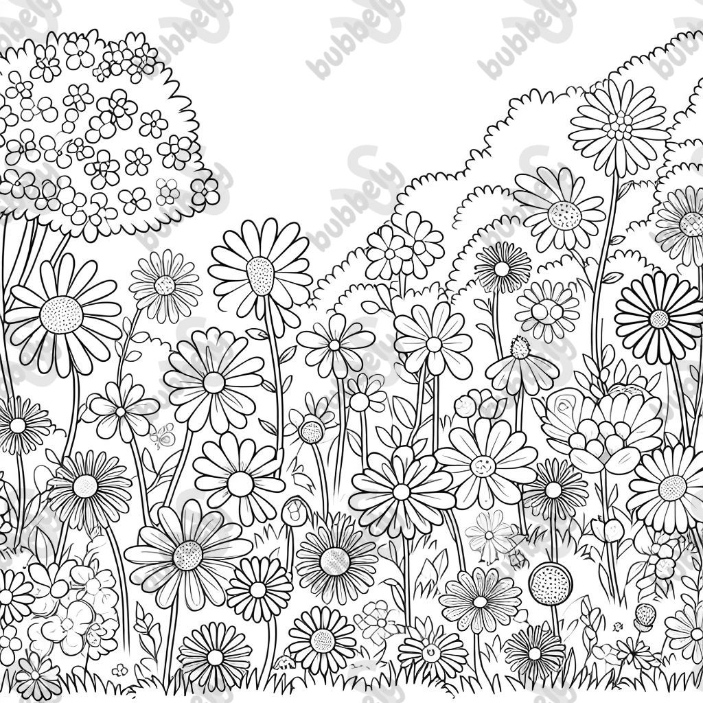 un prado de flores colorido con muchas flores grandes un prado de flores colorido con muchas flores grandes