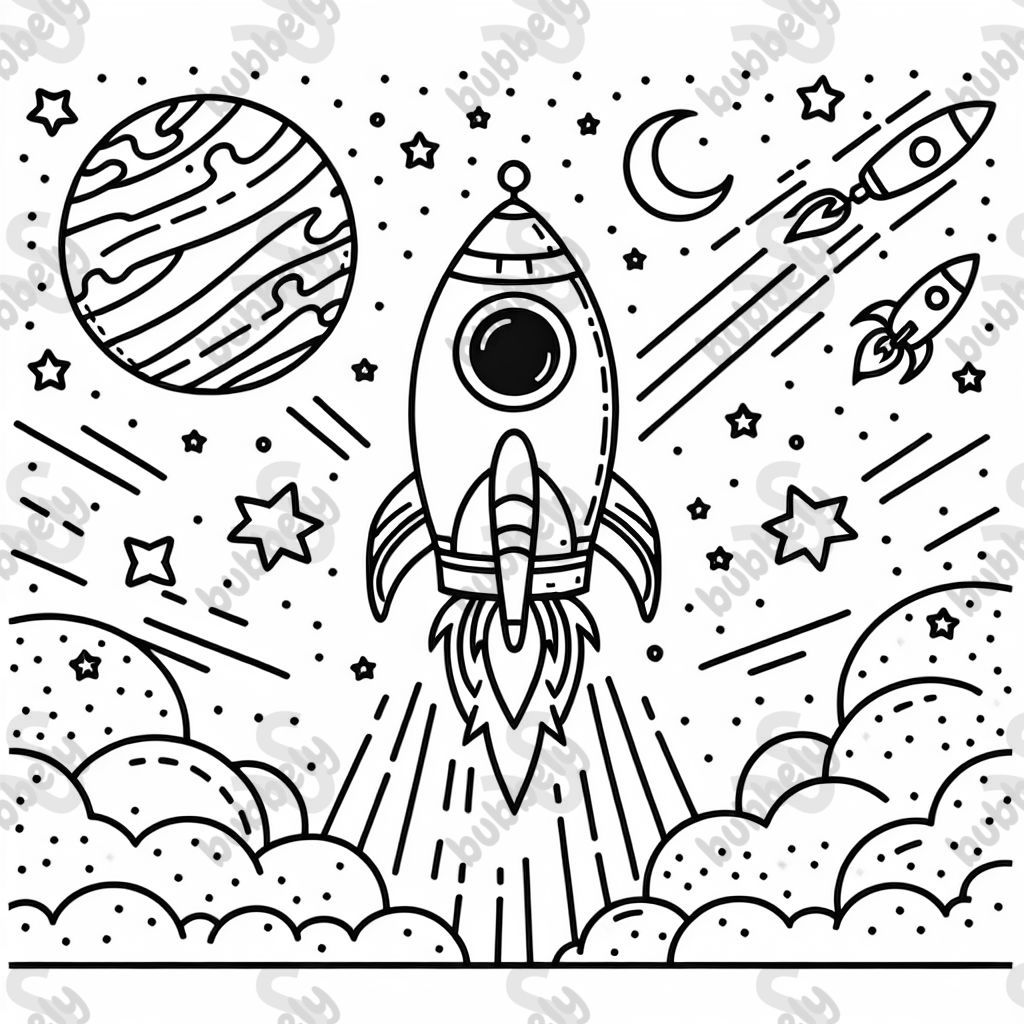 Cohete lanzando desde la Tierra Cohete lanzando desde la Tierra