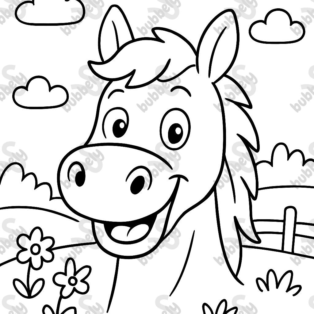 Cara de caballo simple desde el frente Cara de caballo simple desde el frente