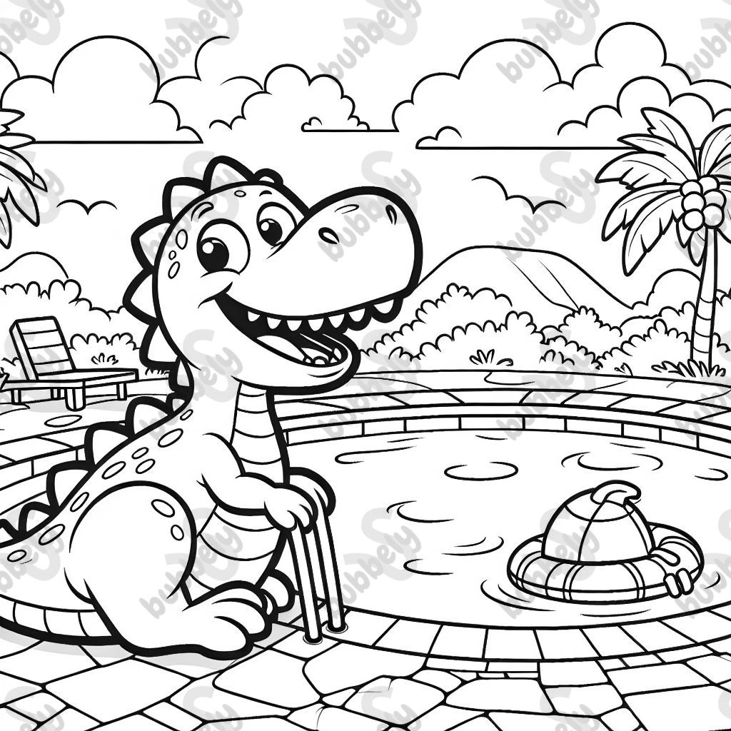 Ein Dino im Schwimmbad