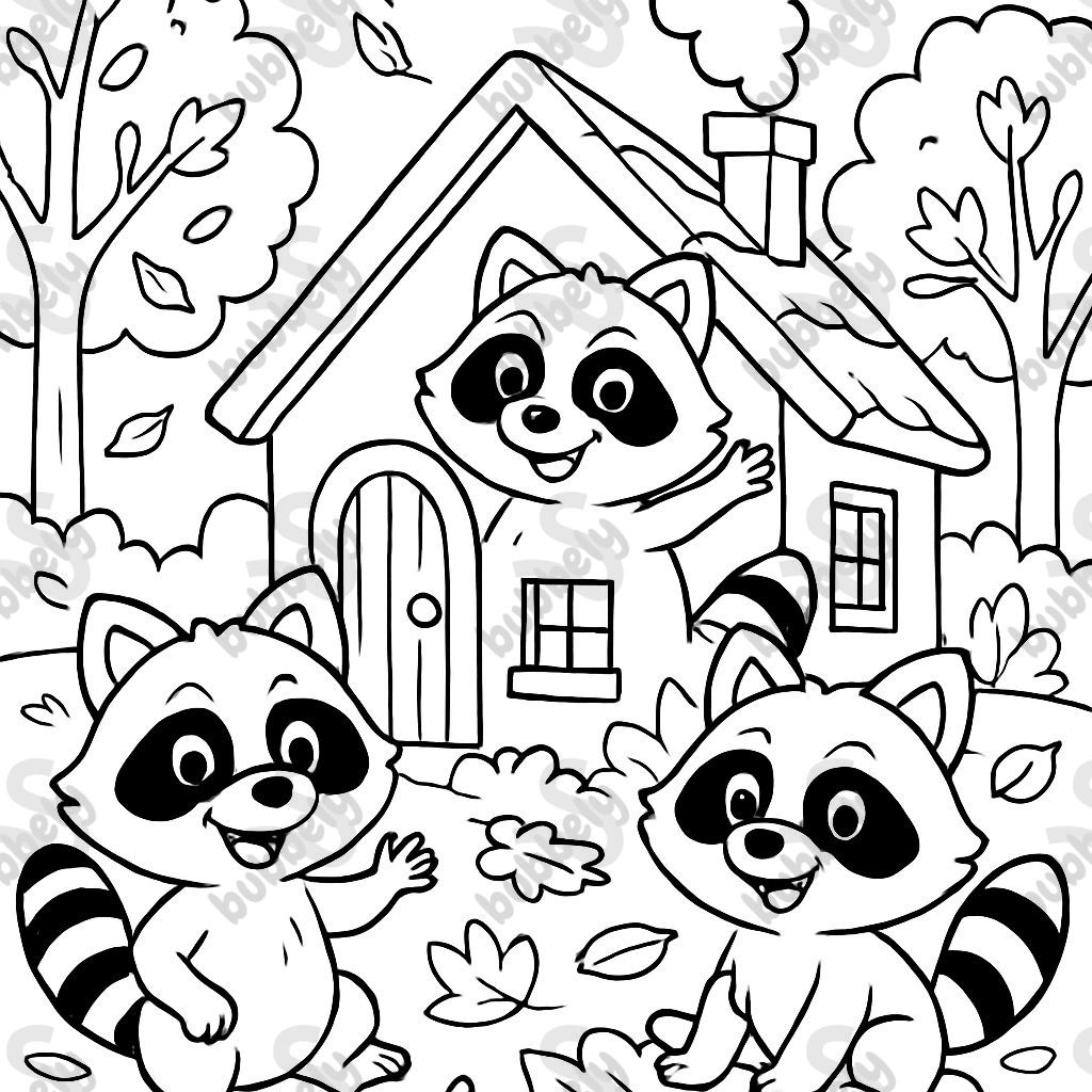 Chiens viverrins dans une petite maison automne Chiens viverrins dans une petite maison automne