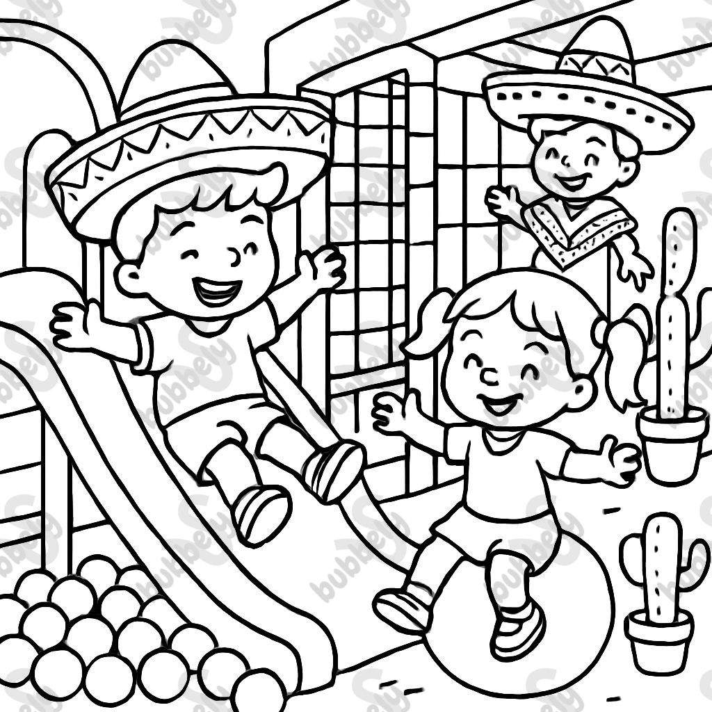an indoor playground with mexican influence an indoor playground with mexican influence