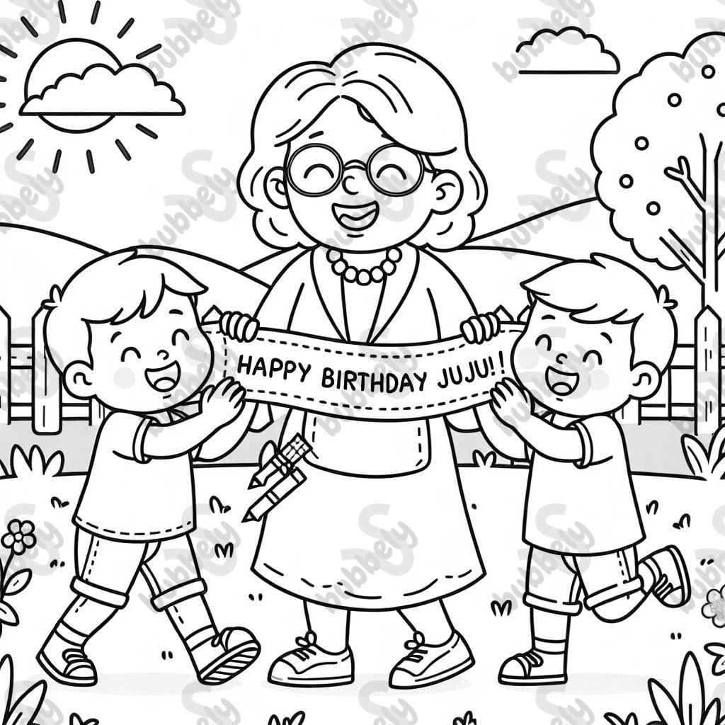 Younger grandma with 2 grandsons saying happy birthday juju! Younger grandma with 2 grandsons saying happy birthday juju!