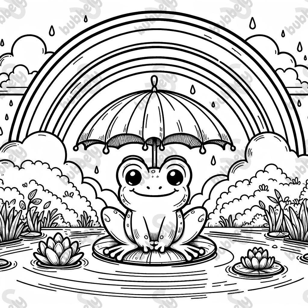 Frog with a rainbow