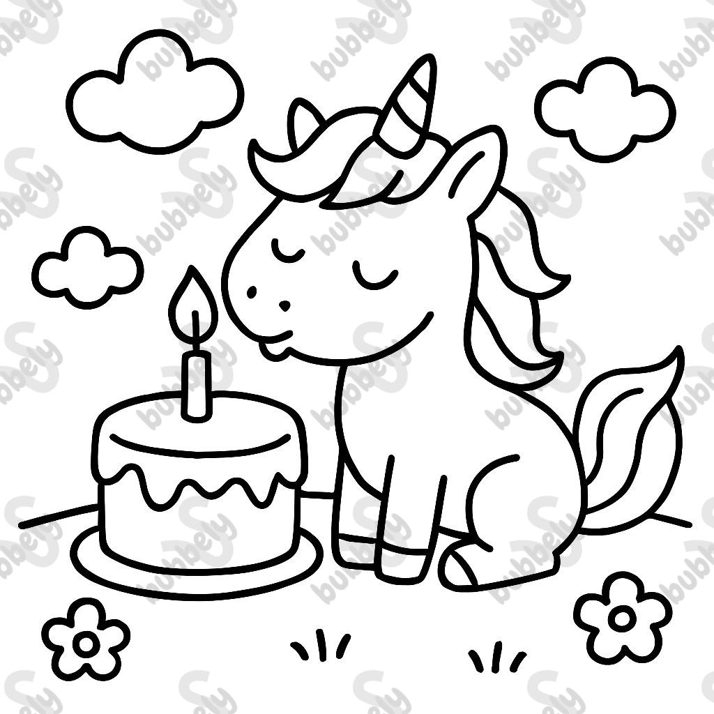 A Unicorn blowing out cake. A Unicorn blowing out cake.