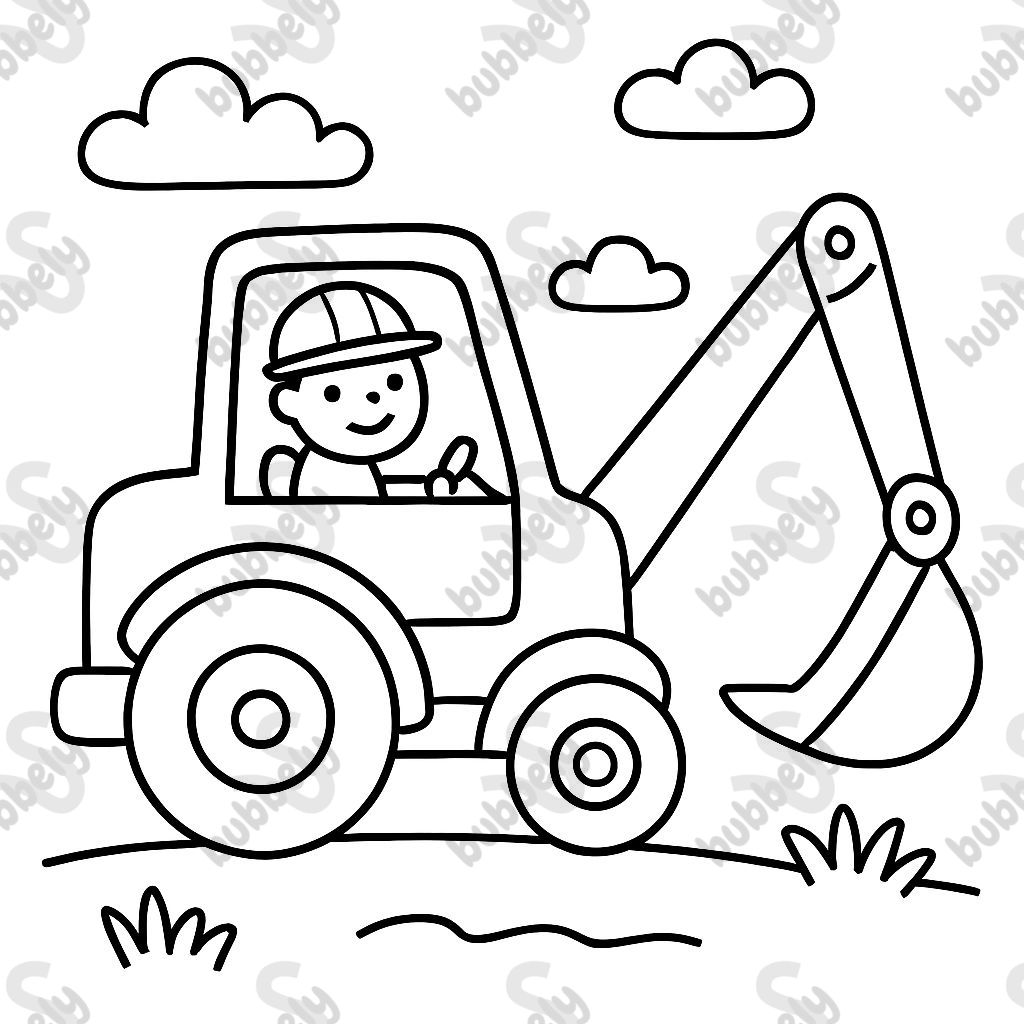 Une pelleteuse pour une carte d'invitation Une pelleteuse pour une carte d'invitation