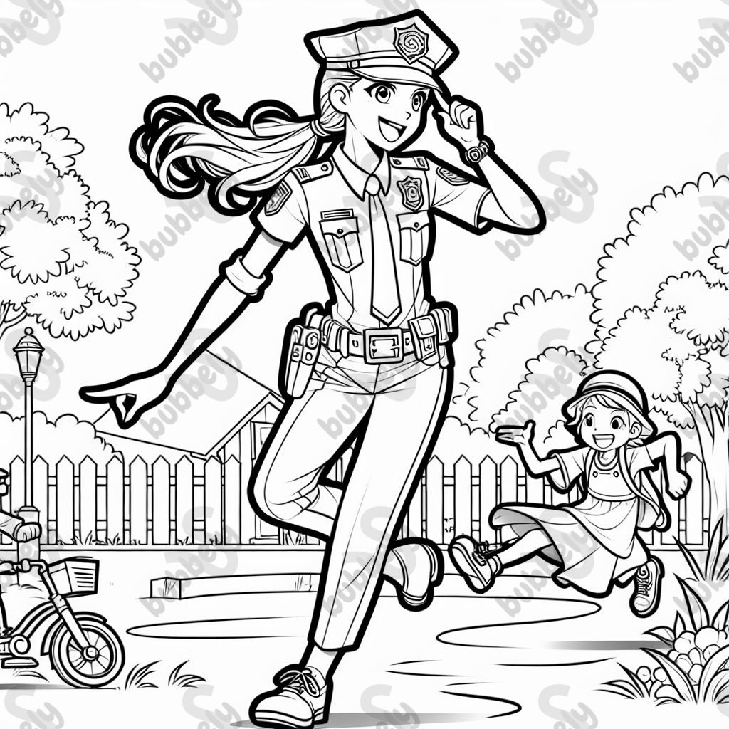 Une jeune femme en uniforme de police Une jeune femme en uniforme de police