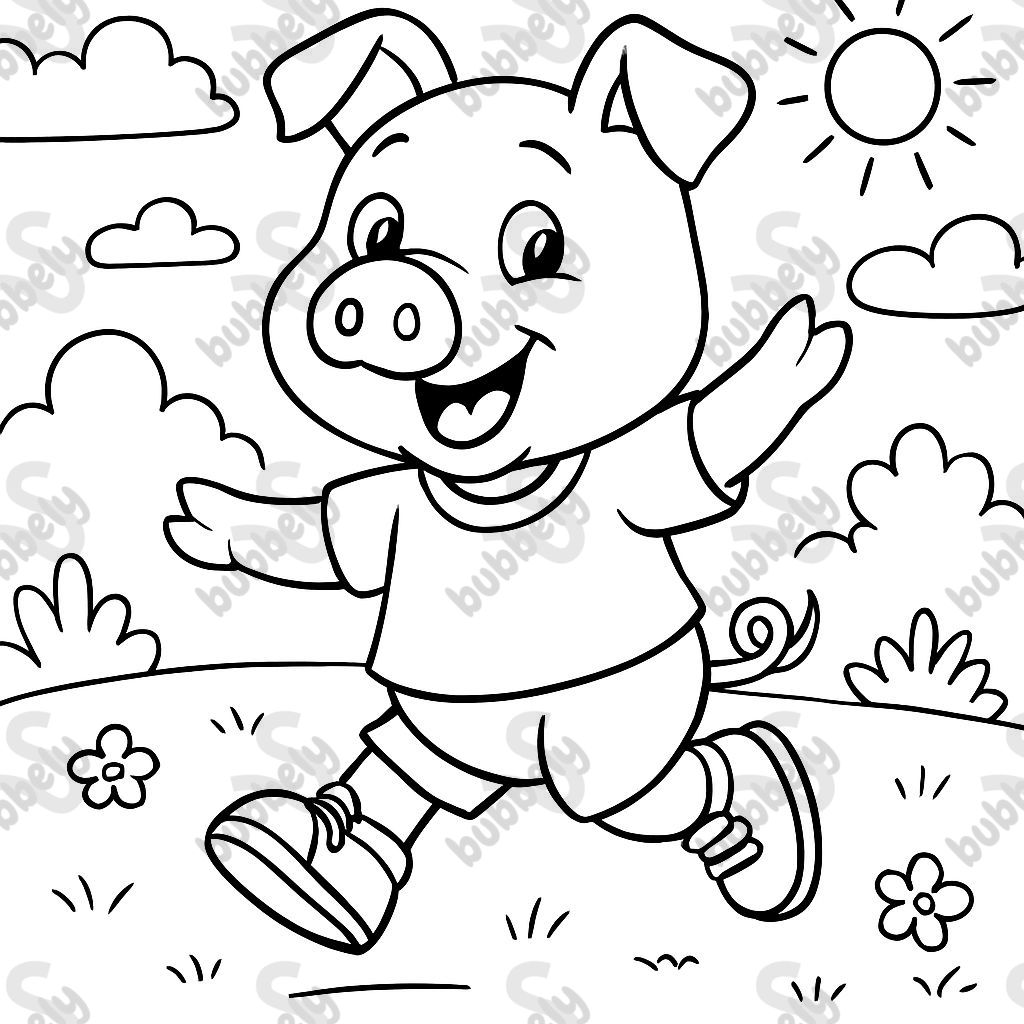 un cochon avec des chaussures et un t-shirt un cochon avec des chaussures et un t-shirt