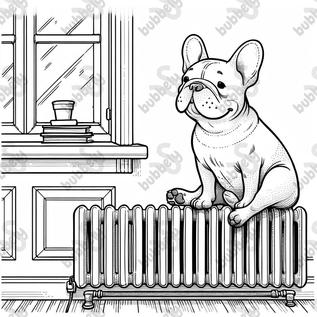 A french bulldog sitting on a heating vent