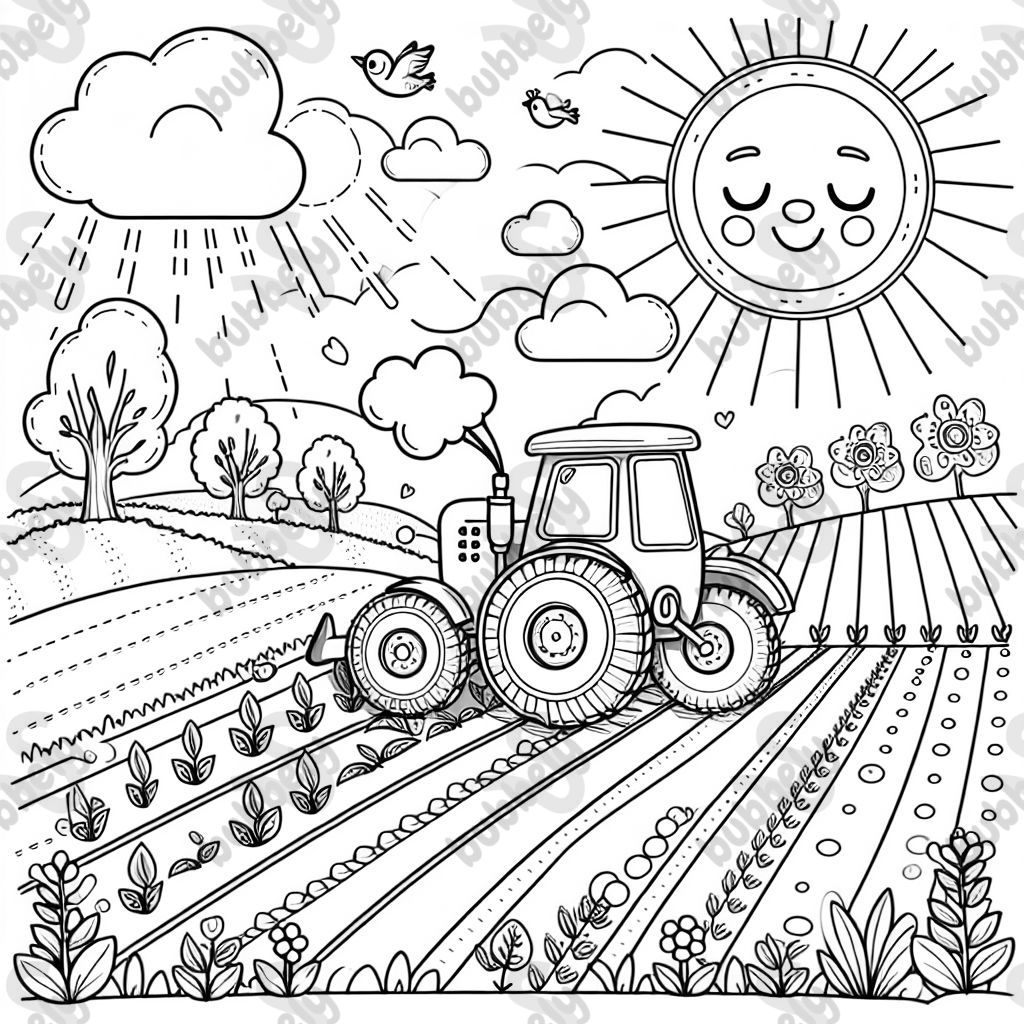 Tractor plantando Tractor plantando