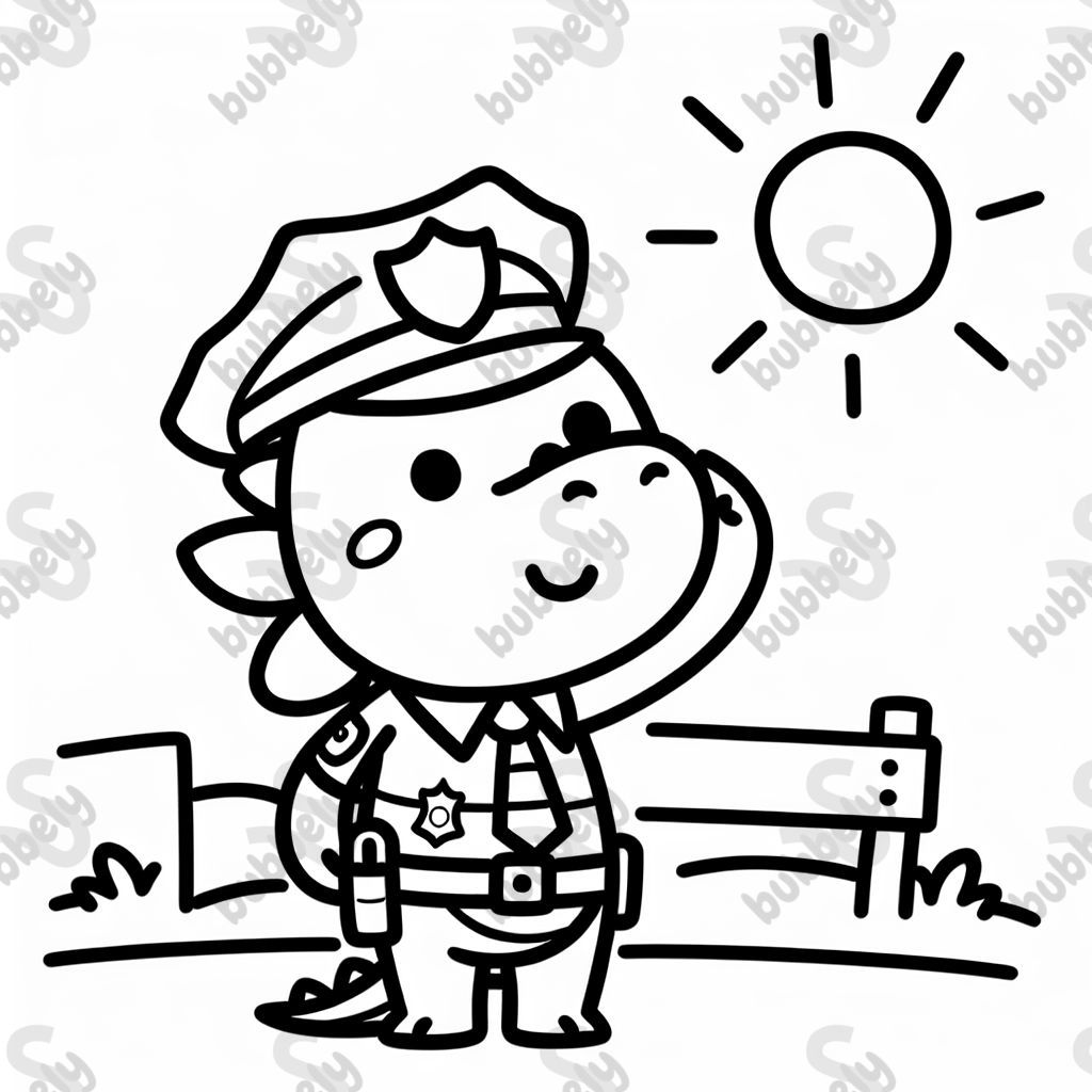 Policier dragon par une journée ensoleillée Policier dragon par une journée ensoleillée