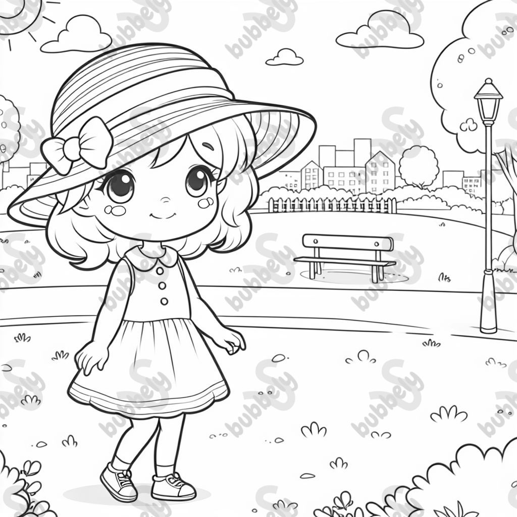 Niña con sombrero de sol Niña con sombrero de sol