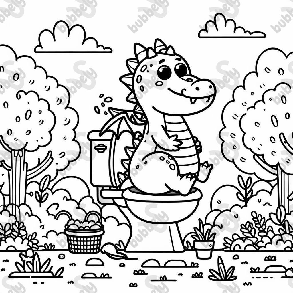Dragon assis sur les toilettes Dragon assis sur les toilettes