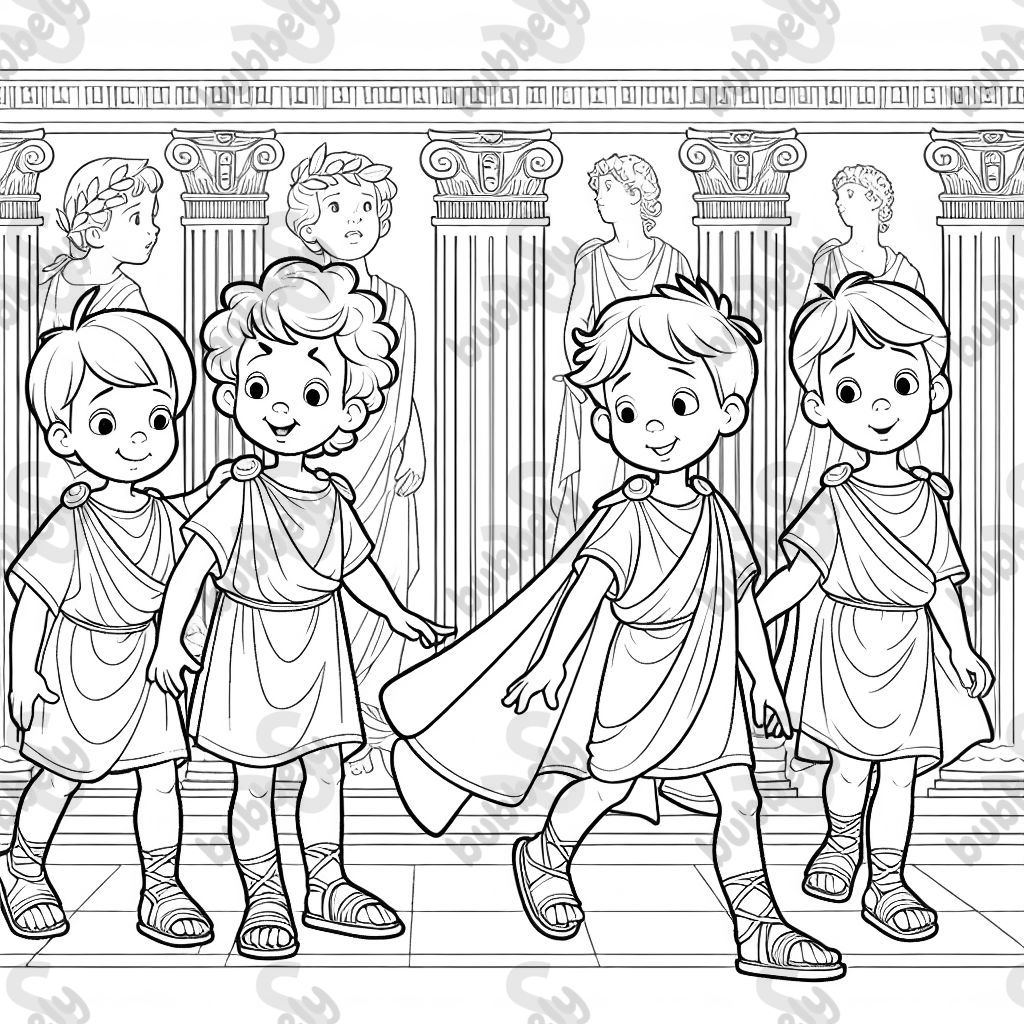 Die Jungen aus dem Buch Detektive in Togas