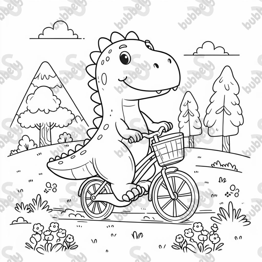 Dinosaurio en bicicleta Dinosaurio en bicicleta