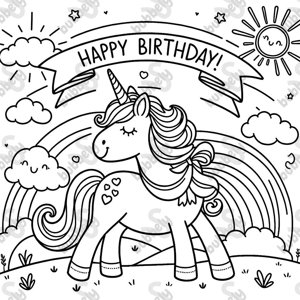 Ein Bild von einem Einhorn, das HAPPY BIRTHDAY, GG! sagt. Ein Bild von einem Einhorn, das HAPPY BIRTHDAY, GG! sagt.